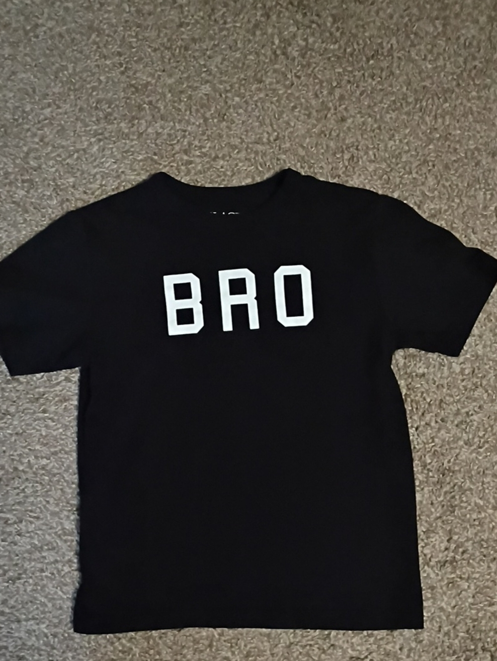 Place Black Kids T‑Shirt with White "BRO" Graphic